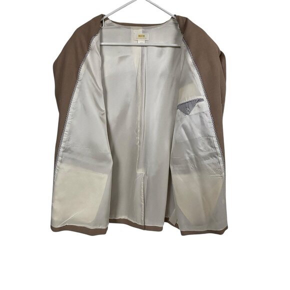 Anthropologie Maeve Oversized Blazer Womens XS/S Jacket Pockets Neutral Beige - Picture 6 of 8